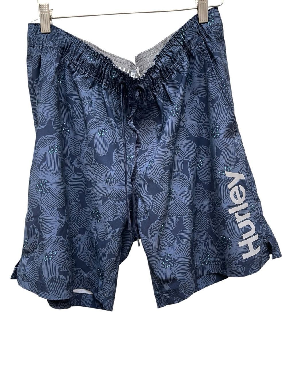 Hurley Phantom Floral Board Shorts XL Blue Hybrid Swim Trunks Lined Drawstring